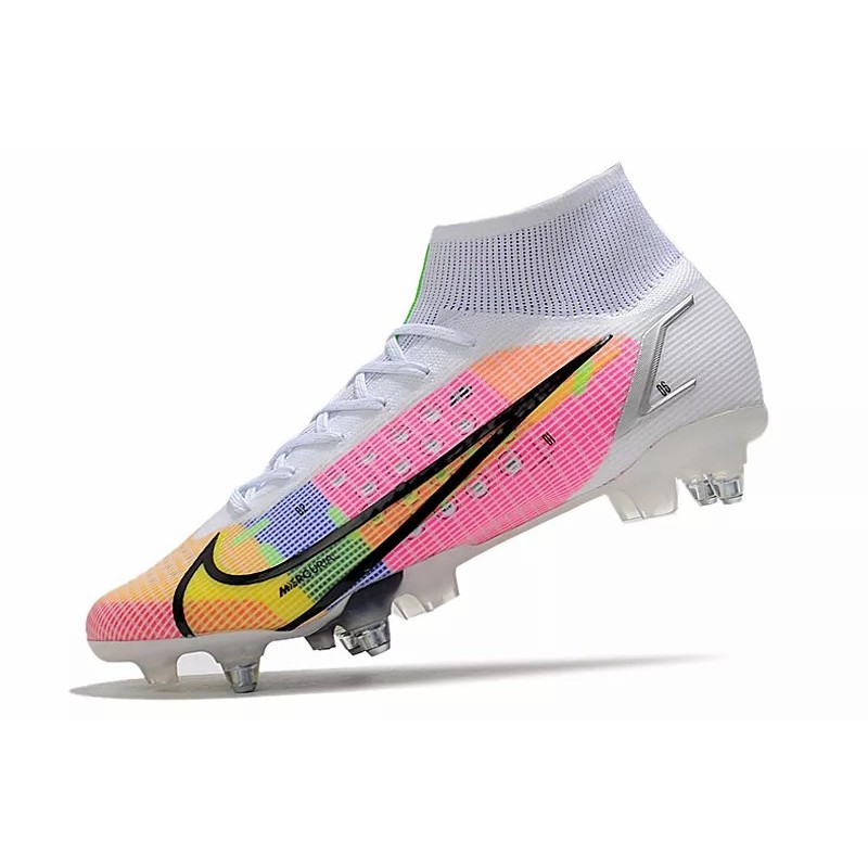 Botas de Fútbol Nike Mercurial Superfly VIII Elite SG PRO Blanco&Rosado&Amarillo (#39~#45)