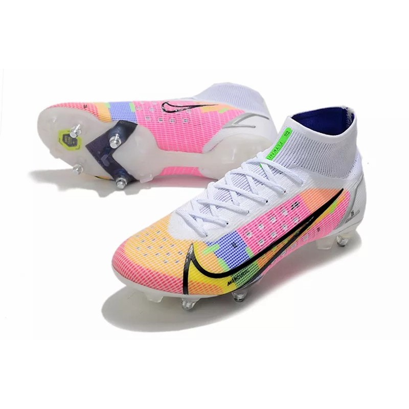 Botas de Fútbol Nike Mercurial Superfly VIII Elite SG PRO Blanco&Rosado&Amarillo (#39~#45)