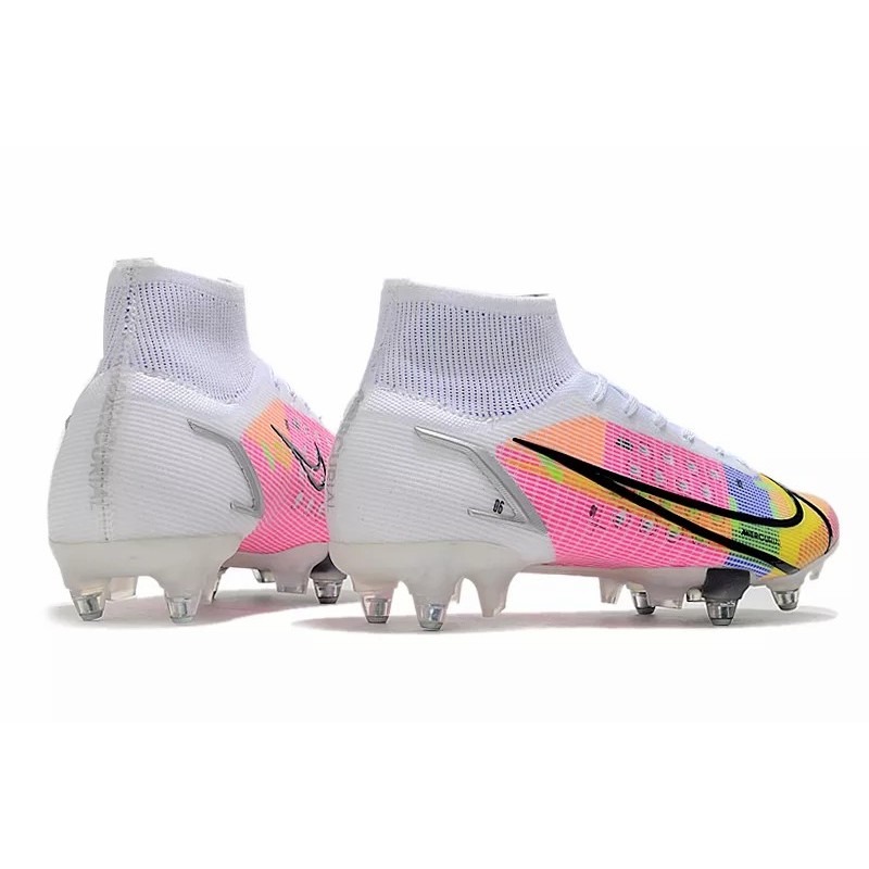 Botas de Fútbol Nike Mercurial Superfly VIII Elite SG PRO Blanco&Rosado&Amarillo (#39~#45)