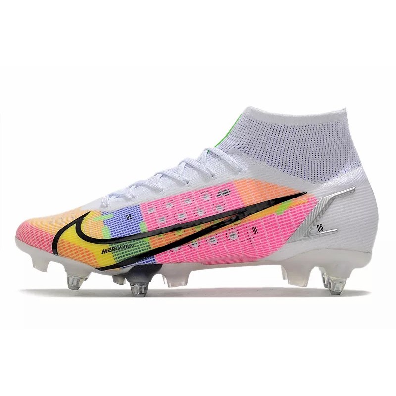 Botas de Fútbol Nike Mercurial Superfly VIII Elite SG PRO Blanco&Rosado&Amarillo (#39~#45)