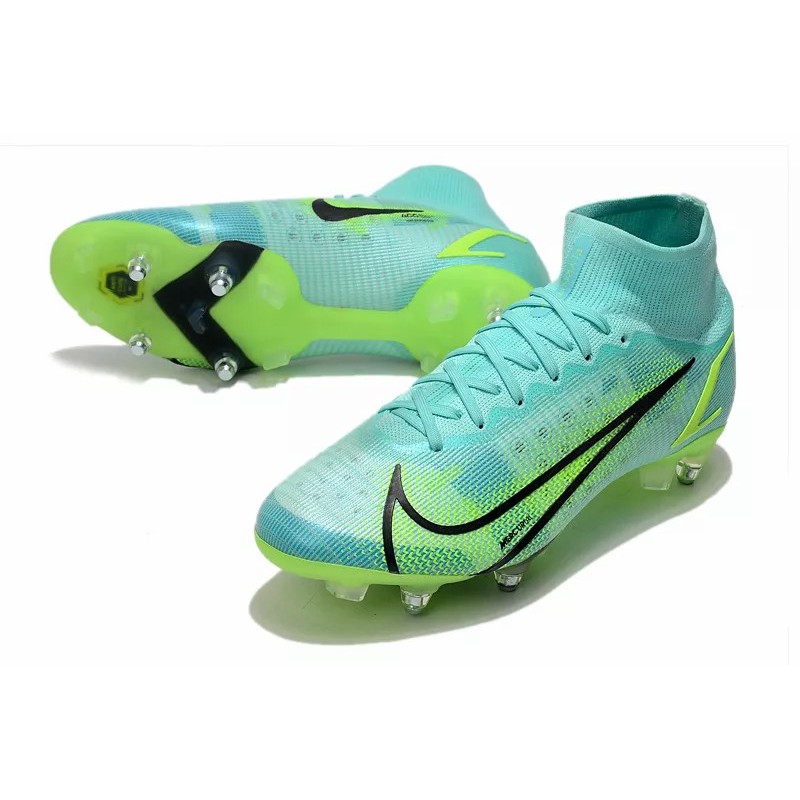 Botas de Fútbol Nike Mercurial Superfly VIII Elite SG PRO Turquesa&Amarillo Fluorescente (#39~#45)