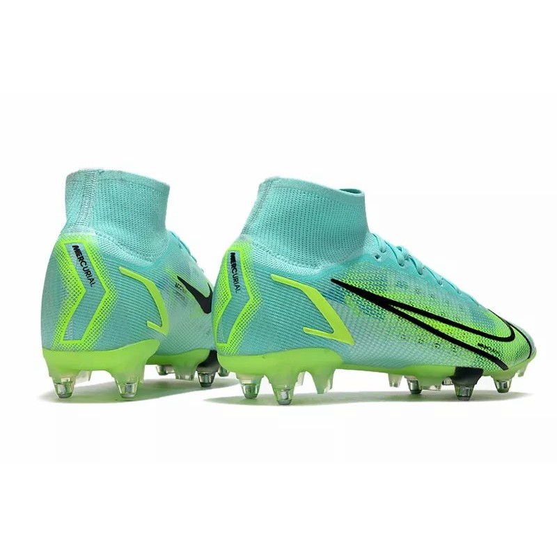 Botas de Fútbol Nike Mercurial Superfly VIII Elite SG PRO Turquesa&Amarillo Fluorescente (#39~#45)