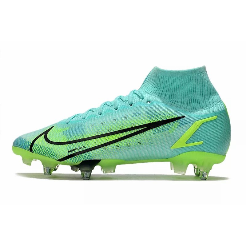 Botas de Fútbol Nike Mercurial Superfly VIII Elite SG PRO Turquesa&Amarillo Fluorescente (#39~#45)