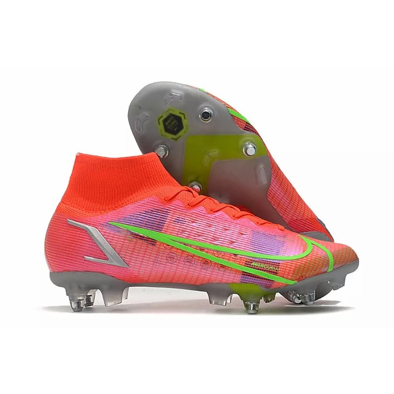 Botas de Fútbol Nike Mercurial Superfly VIII Elite SG PRO Rojo&Verde Fluorescente (#39~#45)
