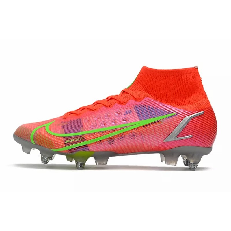 Botas de Fútbol Nike Mercurial Superfly VIII Elite SG PRO Rojo&Verde Fluorescente (#39~#45)