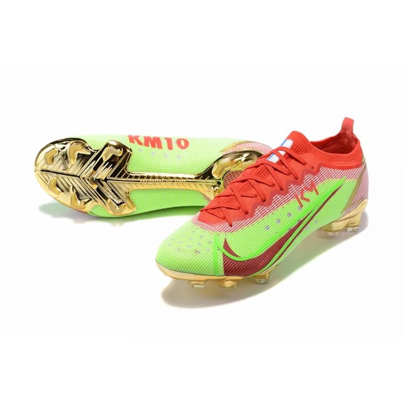Botas de Fútbol Nike Mercurial Vapor XIV Elite FG Verde Fluorescente&Rojo&Dorado (#39~#45)