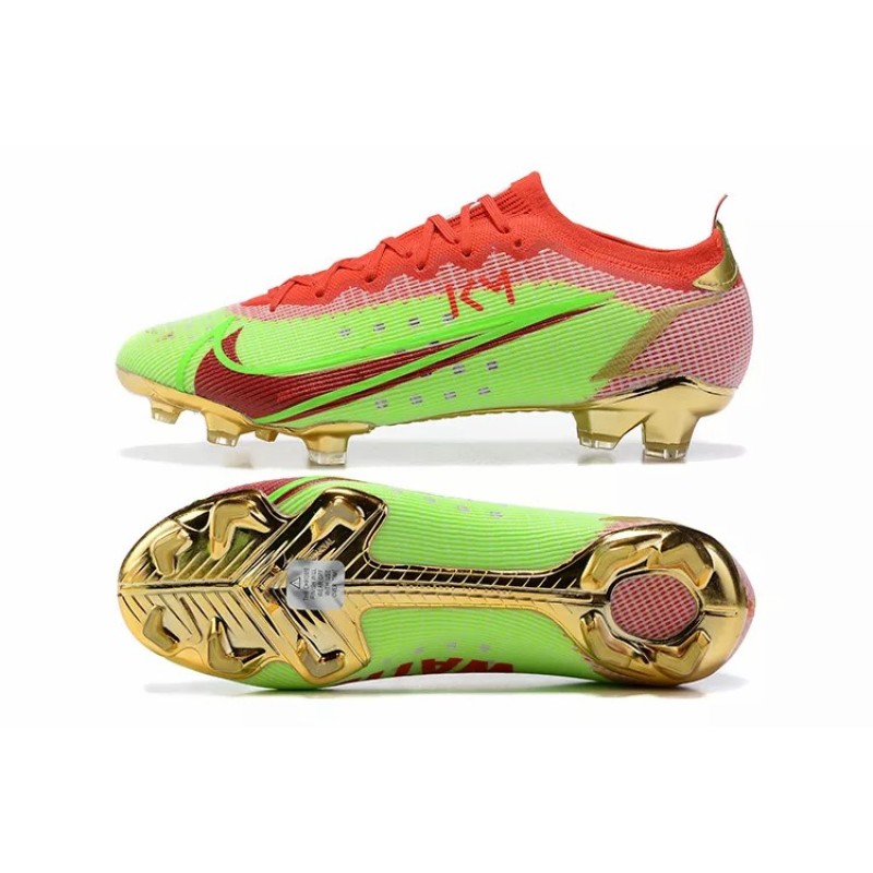Botas de Fútbol Nike Mercurial Vapor XIV Elite FG Verde Fluorescente&Rojo&Dorado (#39~#45)