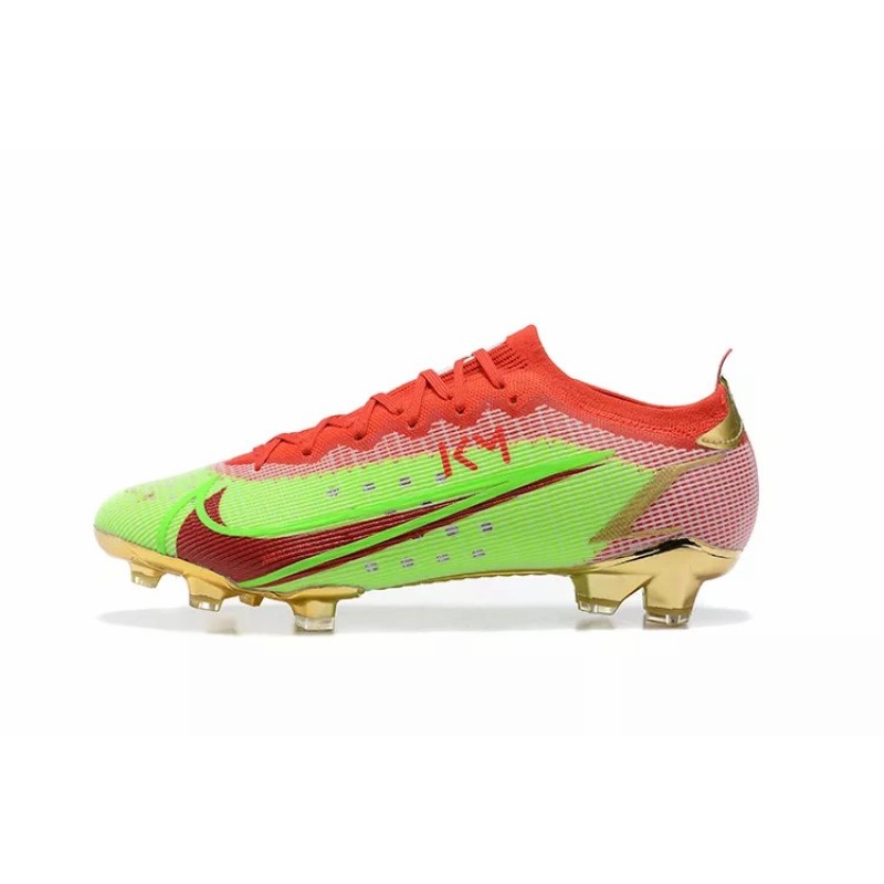 Botas de Fútbol Nike Mercurial Vapor XIV Elite FG Verde Fluorescente&Rojo&Dorado (#39~#45)