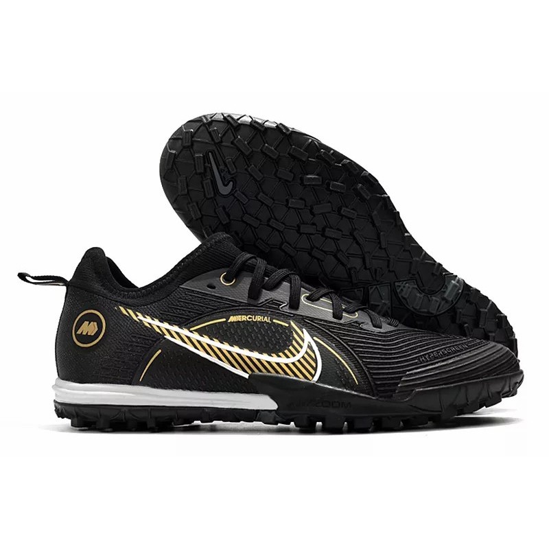 Botas de Fútbol Nike Zoom Vapor 14 Pro TF Negro&Dorado / Azul Claro&Naranja (#39~#45)