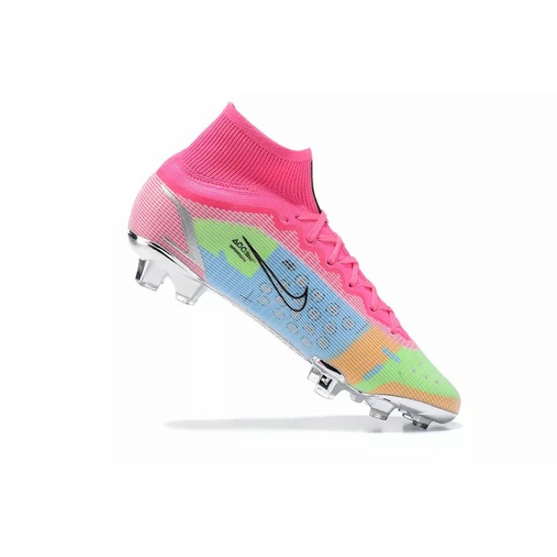 Botas de Fútbol Nike Superfly 8 Elite FG Rosado&Azul&Verde Fluorescente (#39~#45)