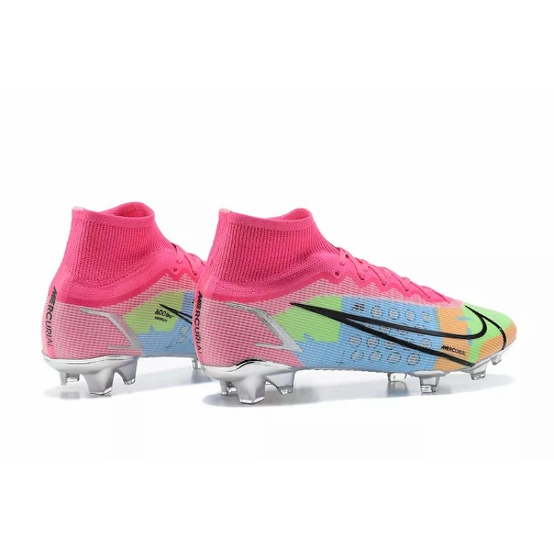 Botas de Fútbol Nike Superfly 8 Elite FG Rosado&Azul&Verde Fluorescente (#39~#45)