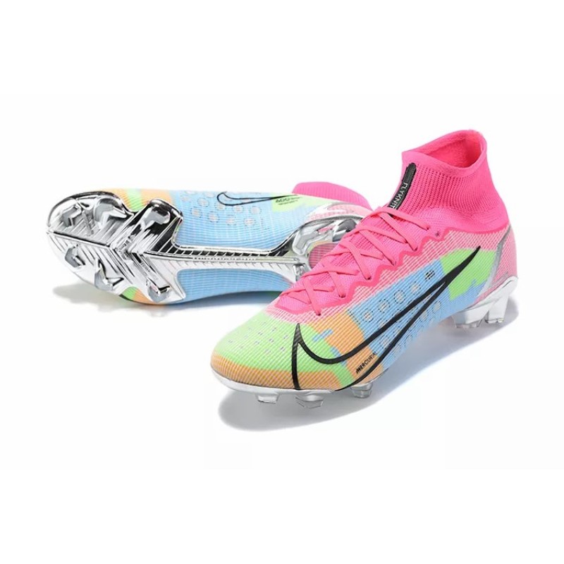 Botas de Fútbol Nike Superfly 8 Elite FG Rosado&Azul&Verde Fluorescente (#39~#45)