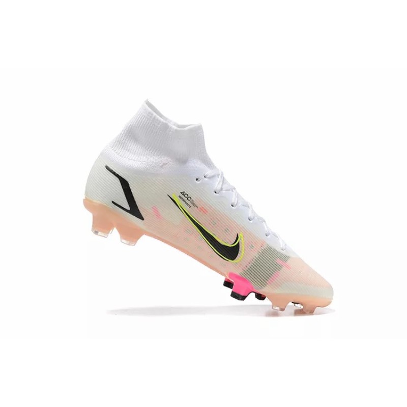 Botas de Fútbol Nike Superfly 8 Spark Positivity Elite FG Unisex Blanco&Rosado (#35~#45)