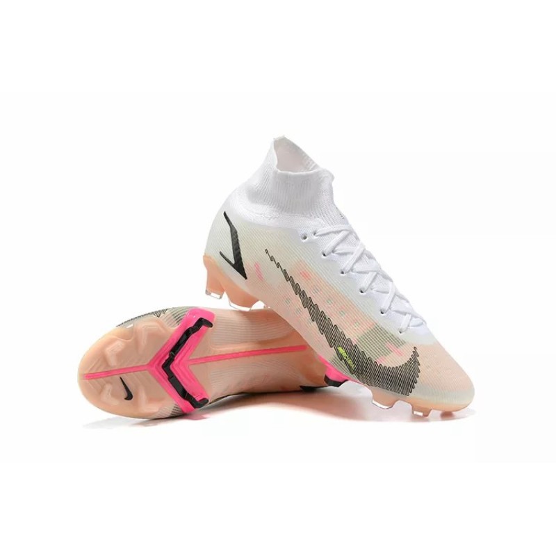 Botas de Fútbol Nike Superfly 8 Spark Positivity Elite FG Unisex Blanco&Rosado (#35~#45)