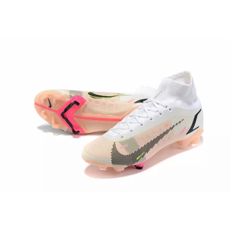 Botas de Fútbol Nike Superfly 8 Spark Positivity Elite FG Unisex Blanco&Rosado (#35~#45)