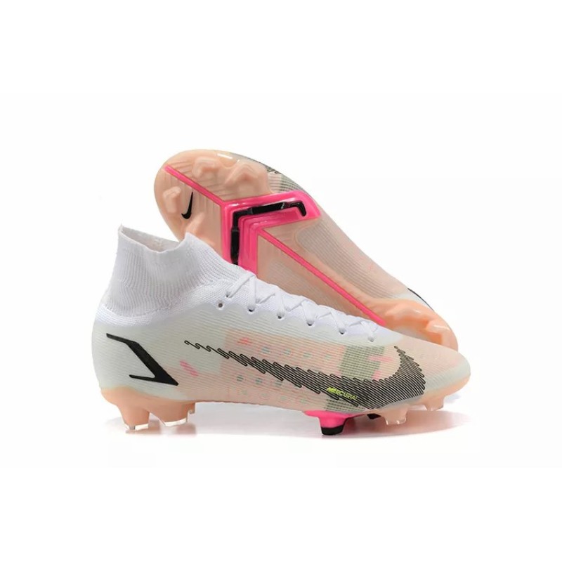 Botas de Fútbol Nike Superfly 8 Spark Positivity Elite FG Unisex Blanco&Rosado (#35~#45)