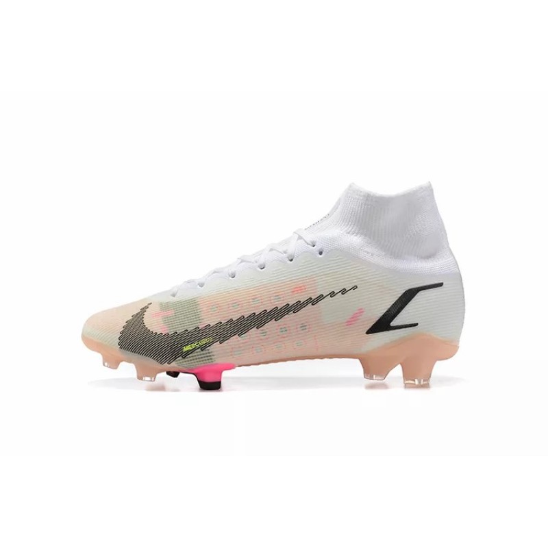 Botas de Fútbol Nike Superfly 8 Spark Positivity Elite FG Unisex Blanco&Rosado (#35~#45)