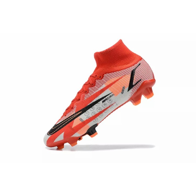 Botas de Fútbol Nike Superfly 8 Spark Positivity Elite FG Unisex Rojo&Blanco&Negro (#35~#45)