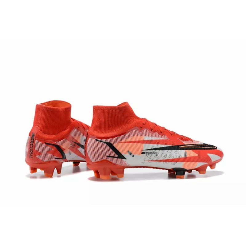 Botas de Fútbol Nike Superfly 8 Spark Positivity Elite FG Unisex Rojo&Blanco&Negro (#35~#45)