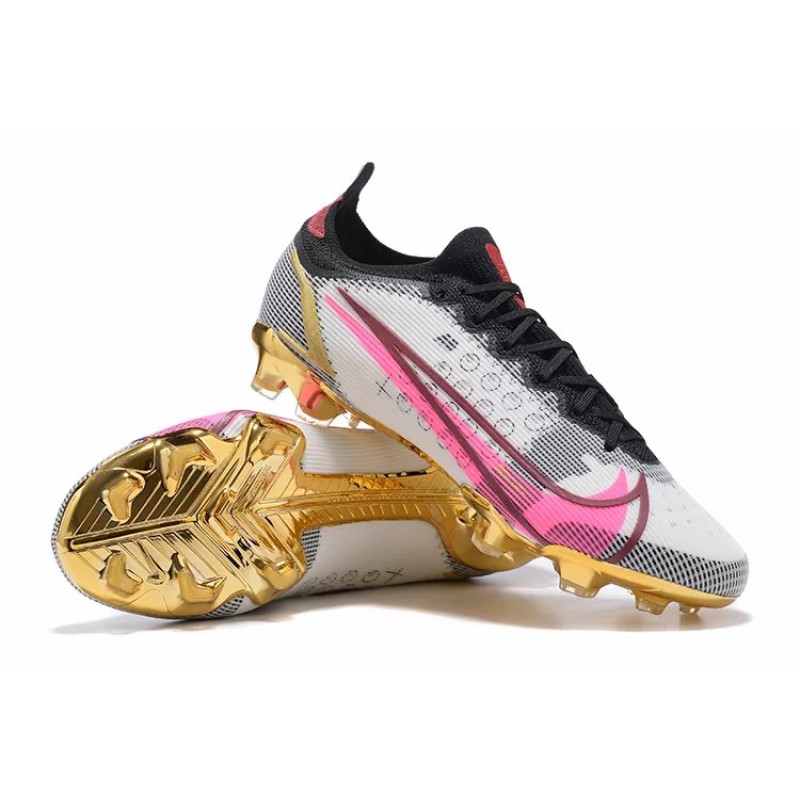 Botas de Fútbol Nike Vapor 14 Elite MDS FG Blanco&Rosado&Dorado&Negro (#39~#45)