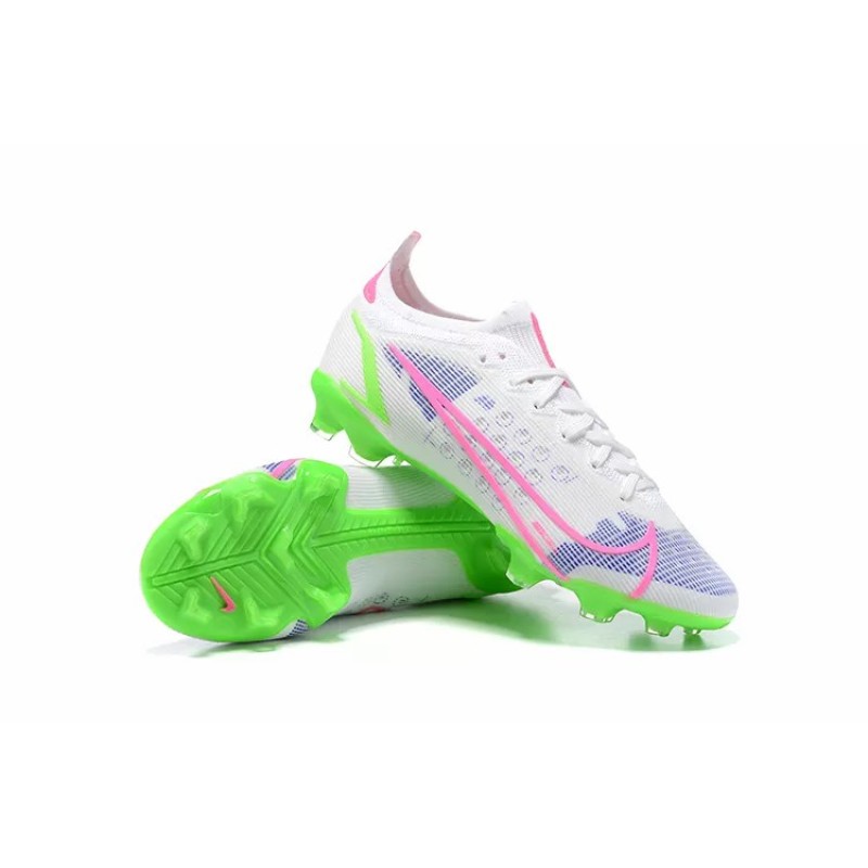 Botas de Fútbol Nike Vapor 14 Elite MDS FG Blanco&Verde Fluorescente&Rosado (#39~#45)