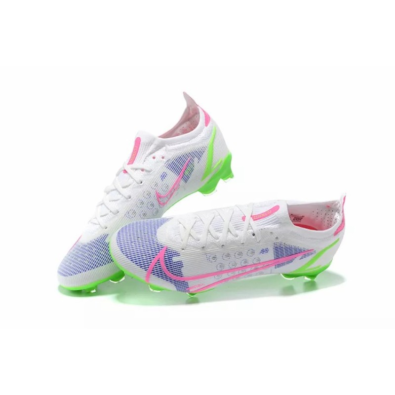Botas de Fútbol Nike Vapor 14 Elite MDS FG Blanco&Verde Fluorescente&Rosado (#39~#45)