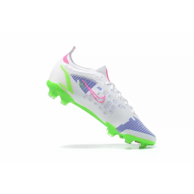 Botas de Fútbol Nike Vapor 14 Elite MDS FG Blanco&Verde Fluorescente&Rosado (#39~#45)