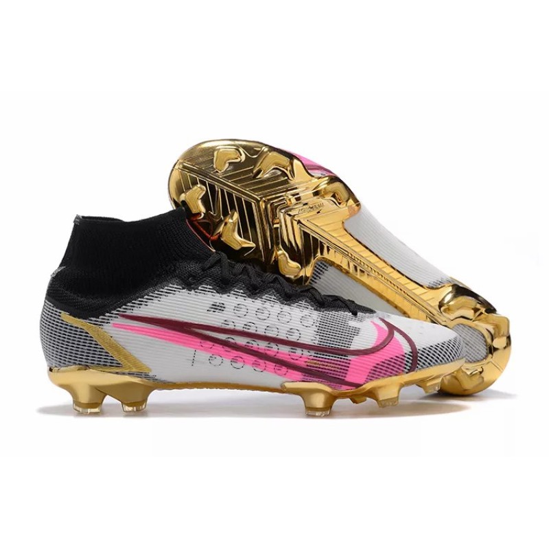 Botas de Fútbol Nike Vapor 14 Elite MDS FG Blanco&Negro&Rosado&Dorado (#39~#45)