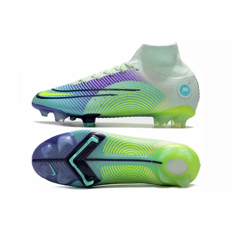 Botas de Fútbol Nike Mercurial Dream Speed Superfly 8 Elite FG Alta Verde Claro&Azul Marino&Amarillo Fluorescente (#39~#45)