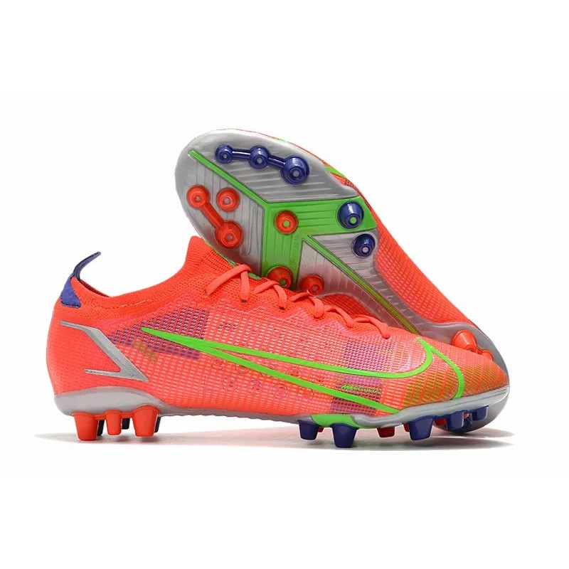 Botas de Fútbol Nike Mercurial Vapor XIV Elite AG Unisex Rojo Naranja&Verde Fluorescente&Azul (#36~#45)