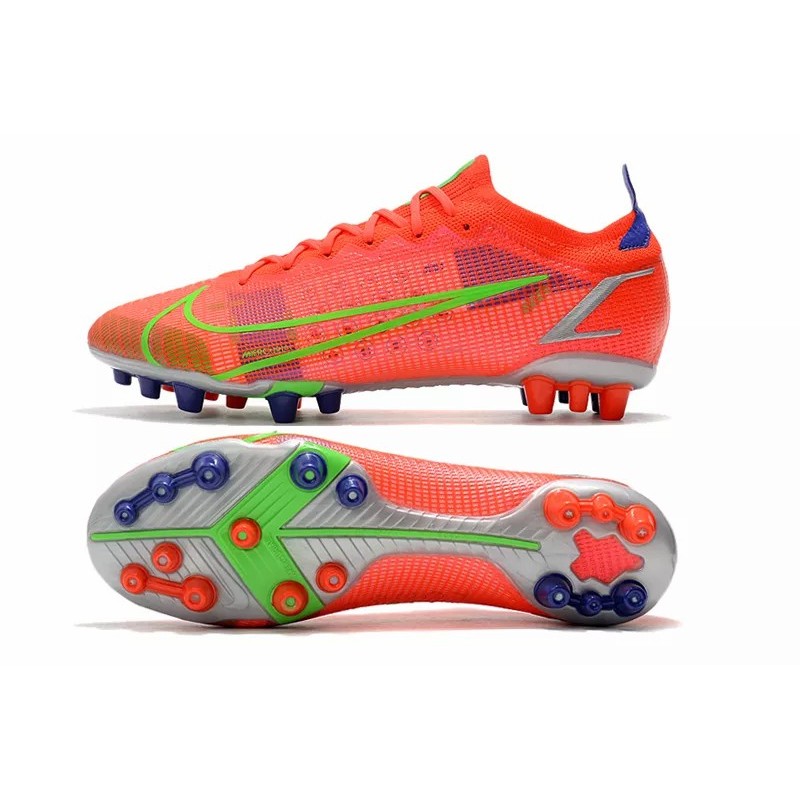 Botas de Fútbol Nike Mercurial Vapor XIV Elite AG Unisex Rojo Naranja&Verde Fluorescente&Azul (#36~#45)