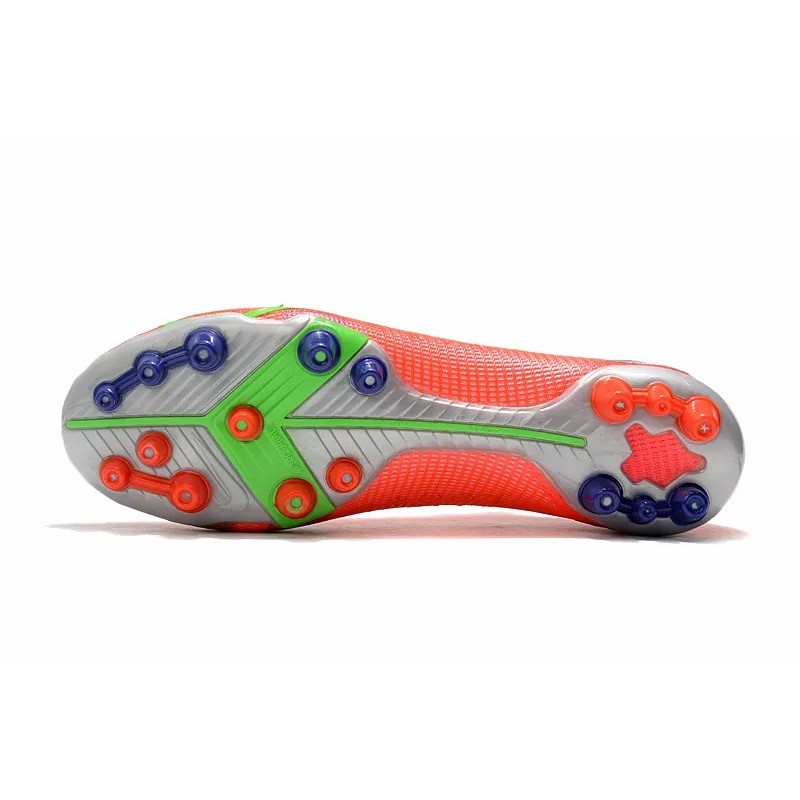Botas de Fútbol Nike Mercurial Vapor XIV Elite AG Unisex Rojo Naranja&Verde Fluorescente&Azul (#36~#45)