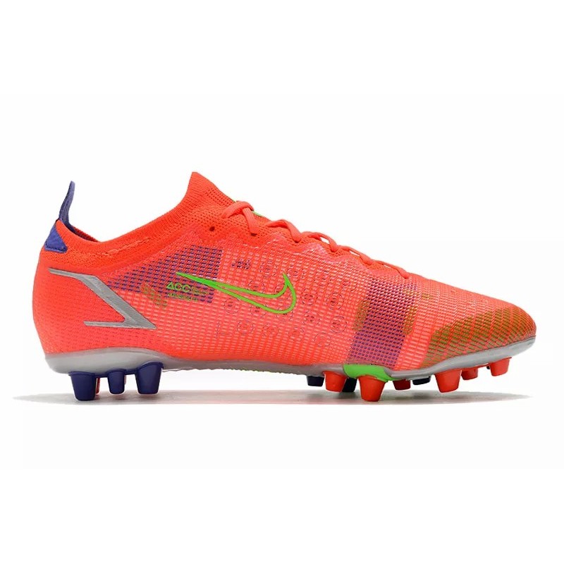 Botas de Fútbol Nike Mercurial Vapor XIV Elite AG Unisex Rojo Naranja&Verde Fluorescente&Azul (#36~#45)