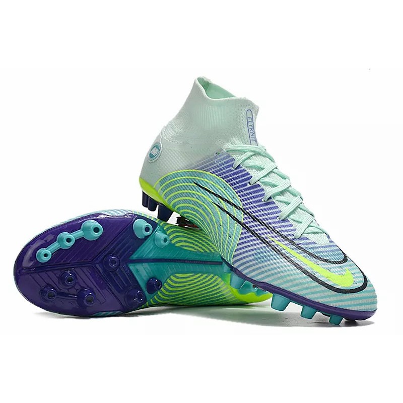 Botas de Fútbol Nike Mercurial Superfly VIII Elite AG Unisex Verde Claro&Azul Marino&Amarillo Fluorescente (#36~#45)