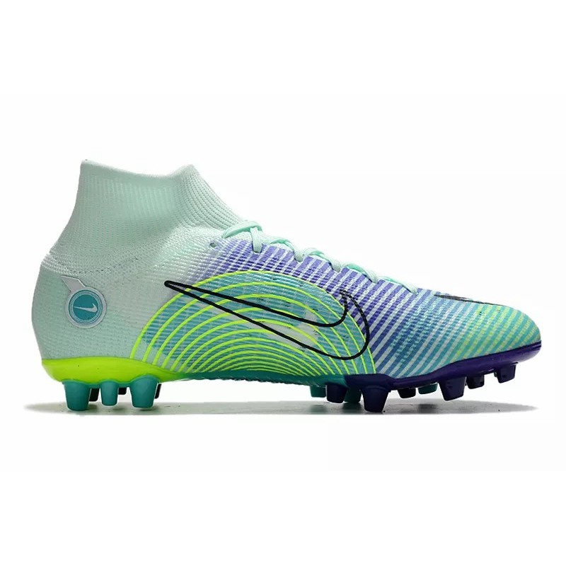 Botas de Fútbol Nike Mercurial Superfly VIII Elite AG Unisex Verde Claro&Azul Marino&Amarillo Fluorescente (#36~#45)