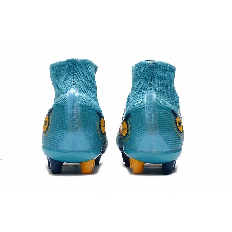 Botas de Fútbol Nike Mercurial Superfly VIII Elite AG Unisex Alta Turquesa&Naranja (#36~#45) 青色&橙色