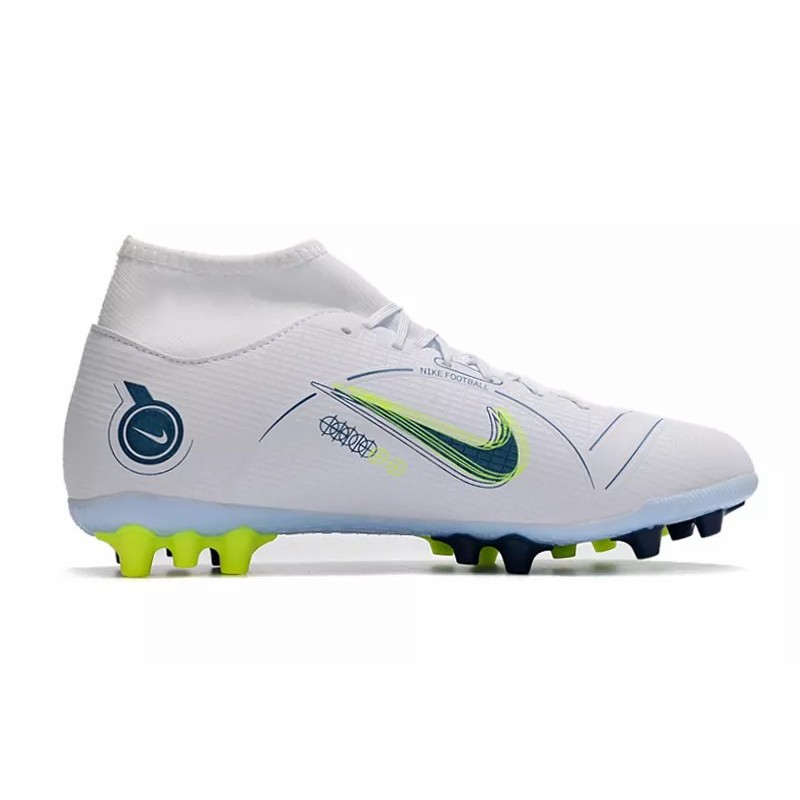 Botas de Fútbol Nike Vapor 14 Academy AG Unisex Alta Blanco&Amarillo Fluorescente&Azul Marino (#36~#44)