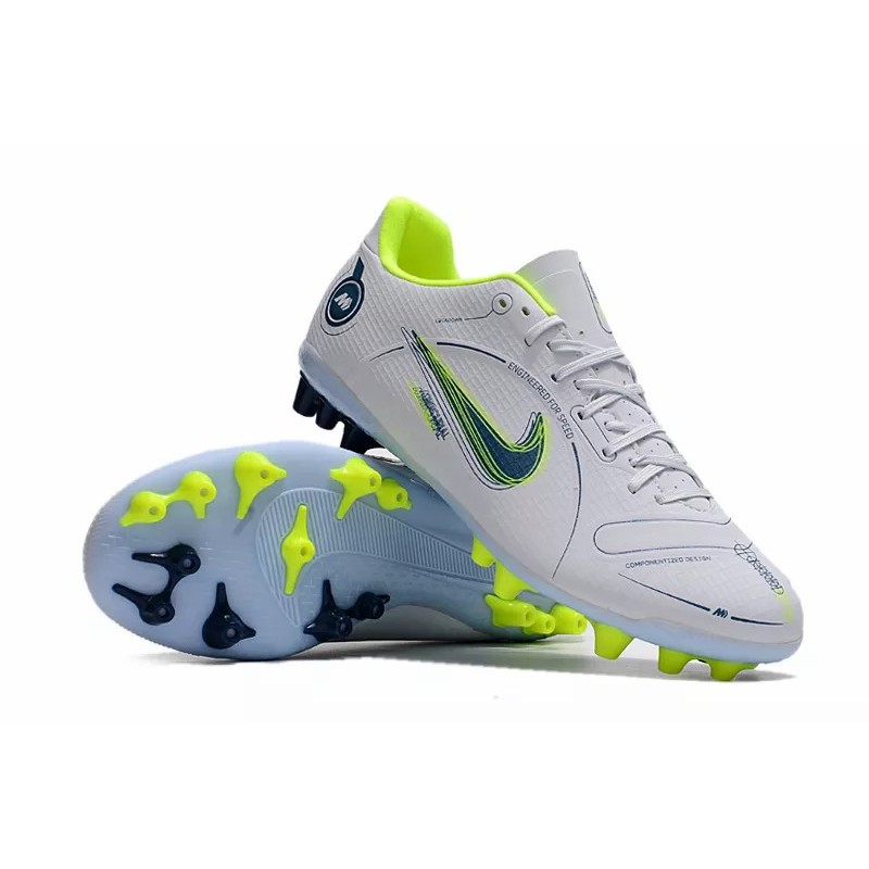 Botas de Fútbol Nike Vapor 14 Academy AG Unisex Blanco&Amarillo Fluorescente&Azul Marino (#36~#44)