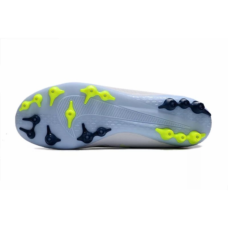 Botas de Fútbol Nike Vapor 14 Academy AG Unisex Blanco&Amarillo Fluorescente&Azul Marino (#36~#44)