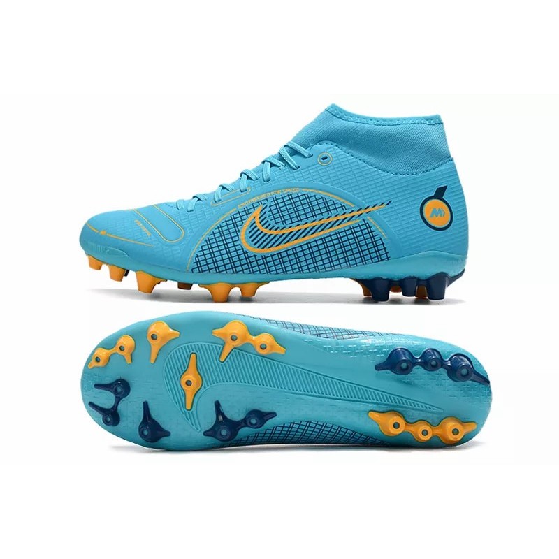 Botas de Fútbol Nike Vapor 14 Academy AG Unisex Alta Azul&Naranja (#36~#44)