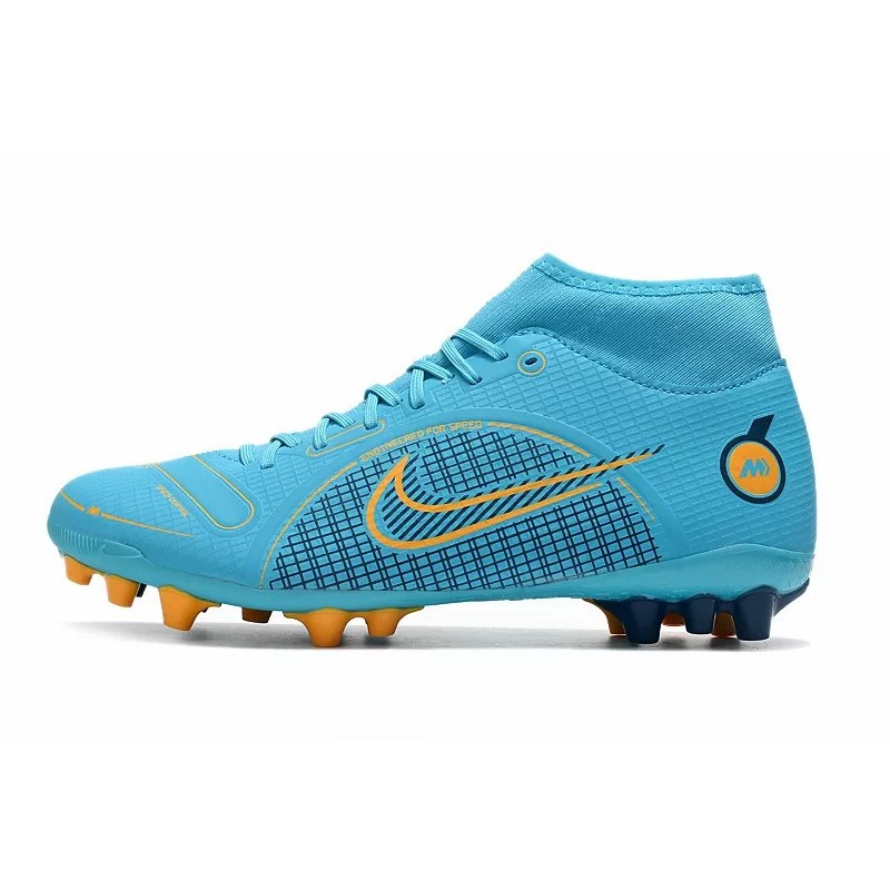 Botas de Fútbol Nike Vapor 14 Academy AG Unisex Alta Azul&Naranja (#36~#44)