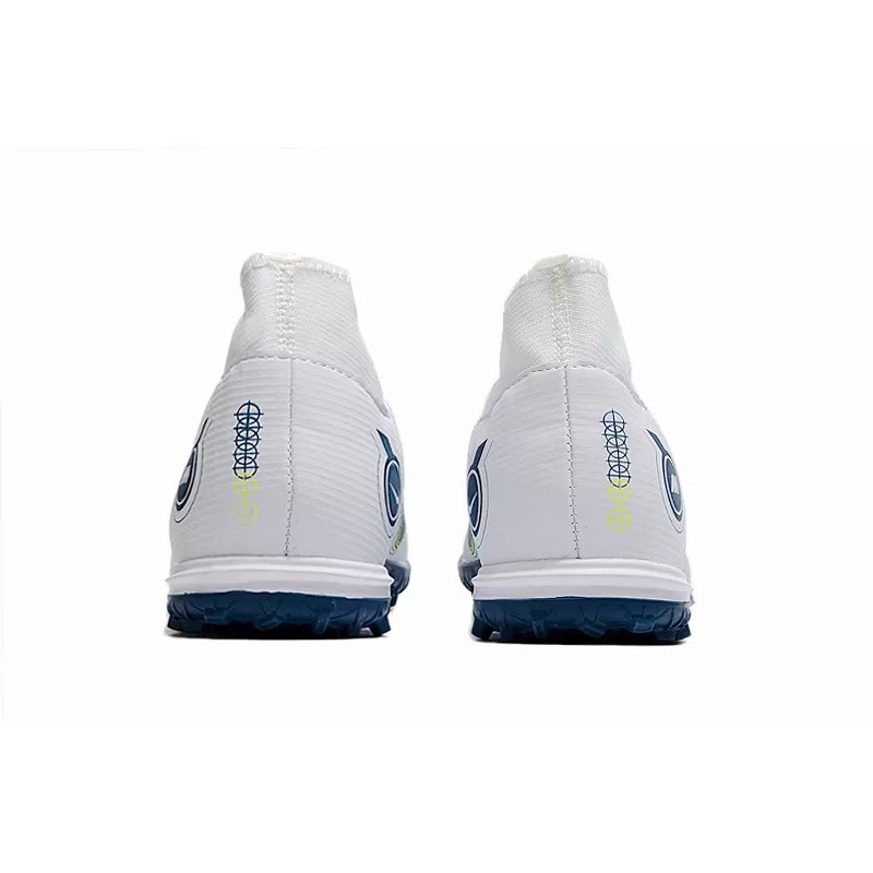 Botas de Fútbol Nike Vapor 14 Academy TF Unisex Alta Blanco&Azul Marino&Amarillo Fluorescente (#36~#44)