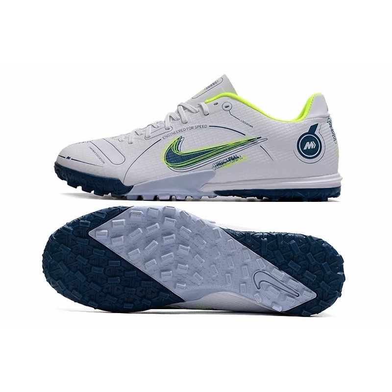 Botas de Fútbol Nike Vapor 14 Academy TF Unisex Blanco&Azul Marino&Amarillo Fluorescente (#36~#44)