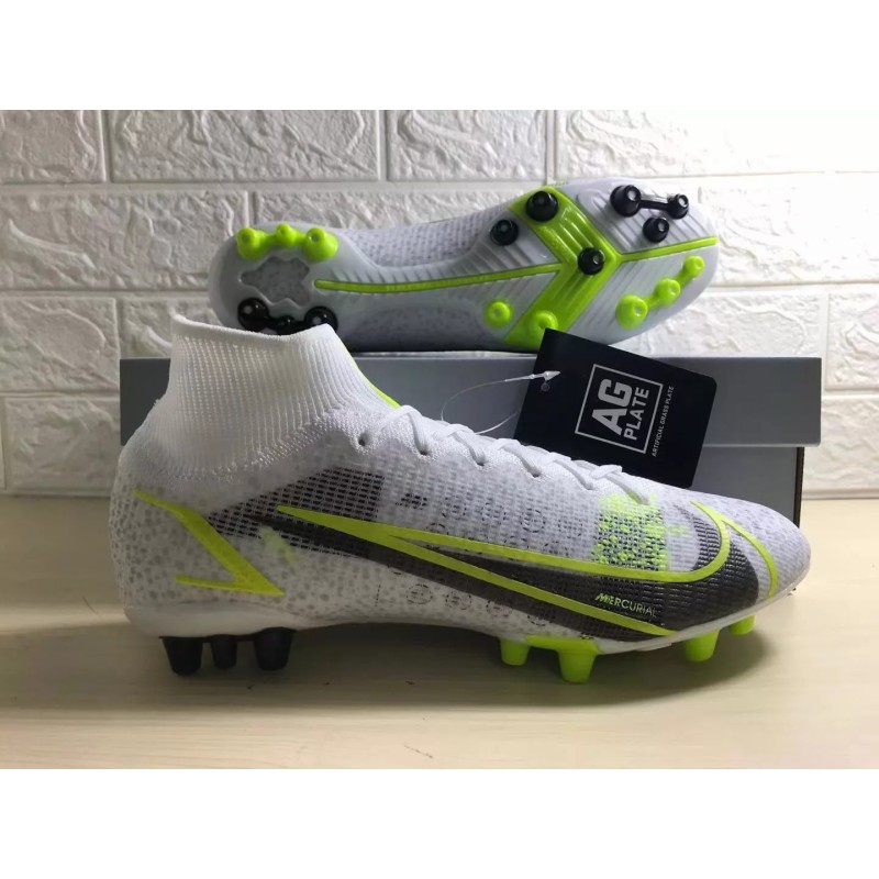 Botas de Fútbol Nike Superfly 8 Elite AG Unisex Blanco&Amarillo Fluorescente (#36~#45)