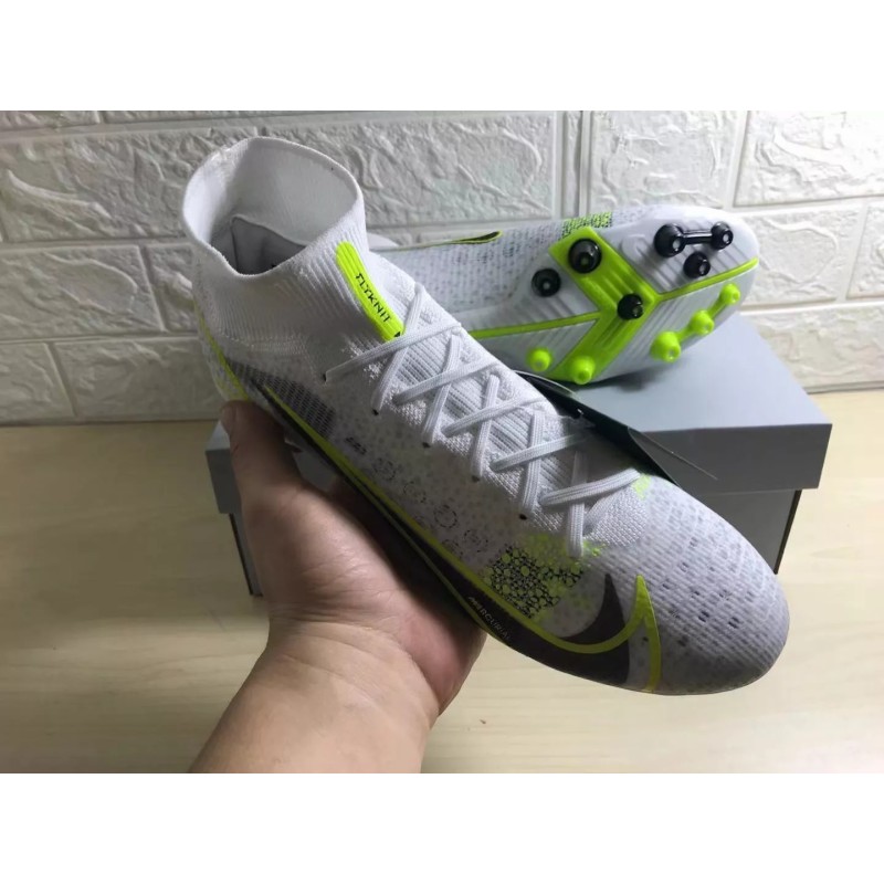 Botas de Fútbol Nike Superfly 8 Elite AG Unisex Blanco&Amarillo Fluorescente (#36~#45)