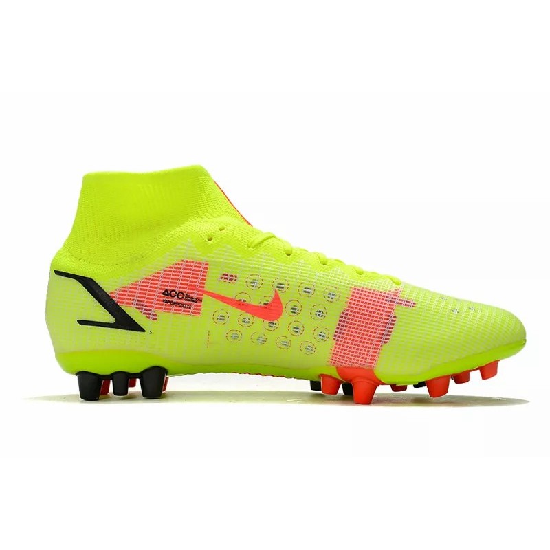 Botas de Fútbol Nike Superfly 8 Elite AG Unisex Alta Amarillo Fluorescente&Rojo Naranja&Negro (#36~#45)