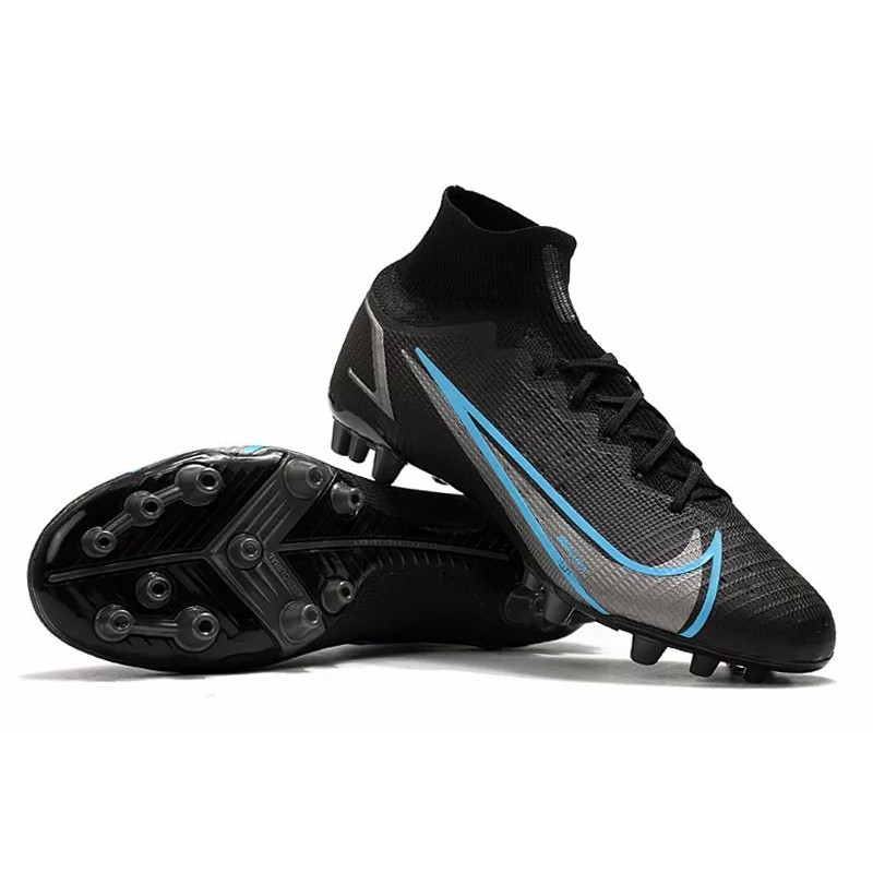 Botas de Fútbol Nike Superfly 8 Elite AG Unisex Alta Negro&Azul (#36~#45)