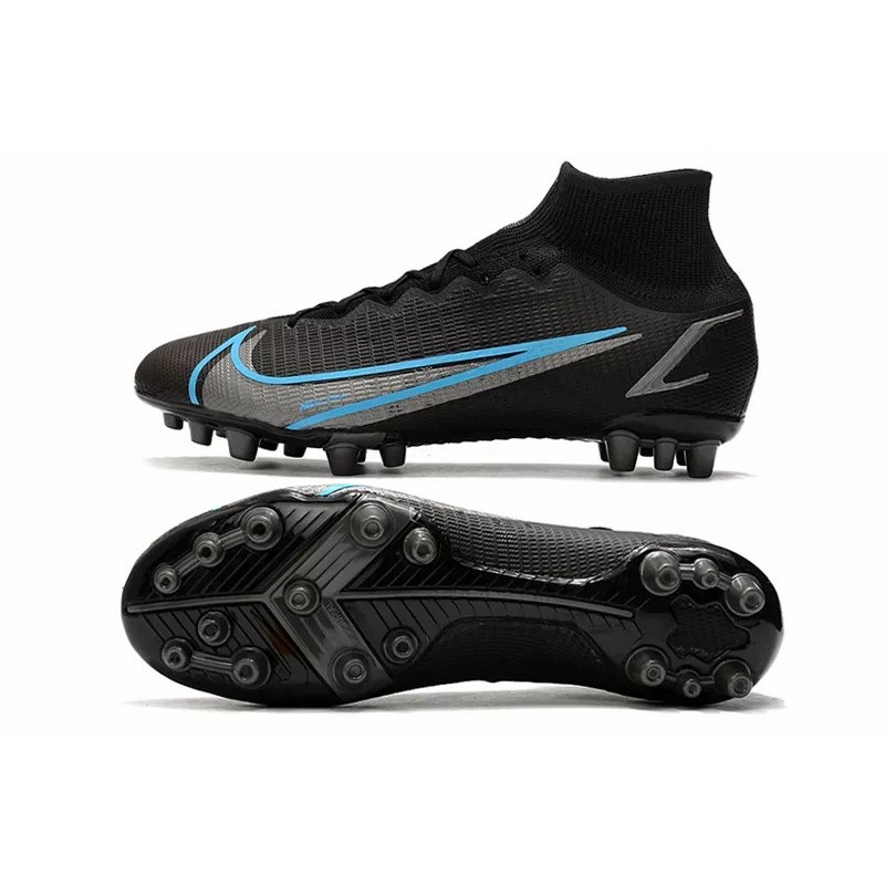 Botas de Fútbol Nike Superfly 8 Elite AG Unisex Alta Negro&Azul (#36~#45)