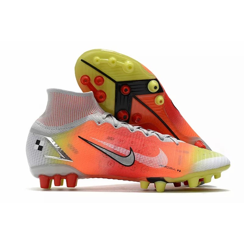 Botas de Fútbol Nike Superfly 8 Elite AG Unisex Alta Rojo Naranja&Amarillo&Blanco (#36~#45)