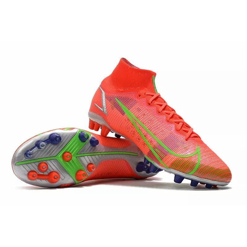 Botas de Fútbol Nike Superfly 8 Elite AG Unisex Alta Rojo Naranja&Verde (#36~#45)